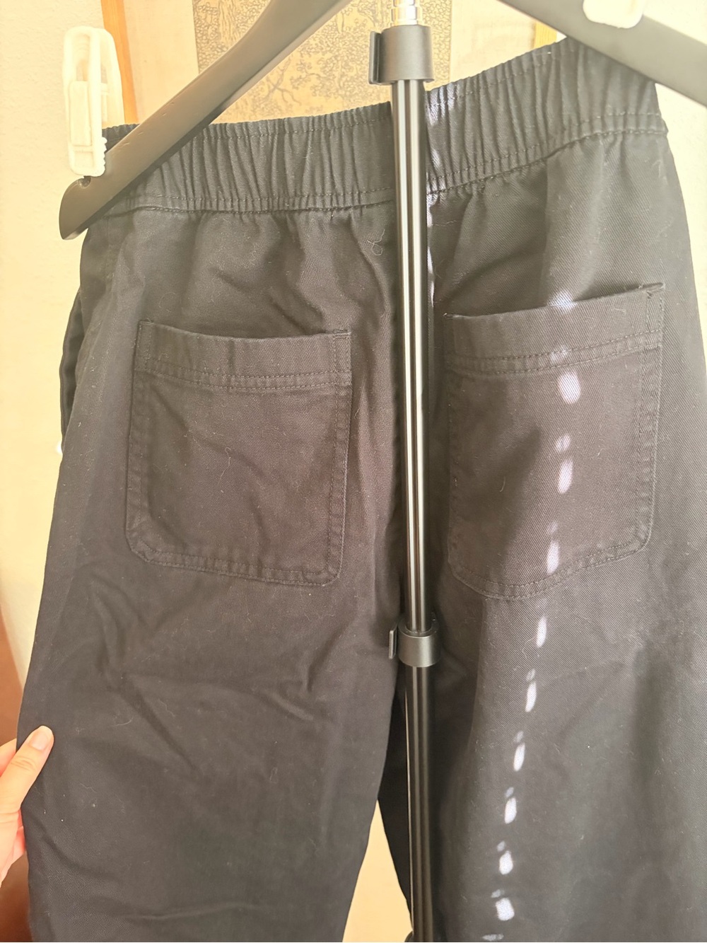 Old Navy Black Barrel Elastic Waist Cotton Pants